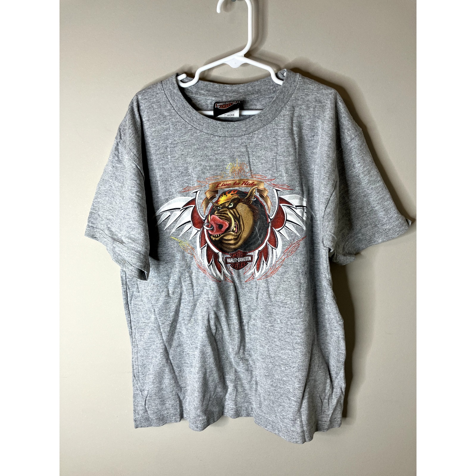 Harley Davidson Kids T-Shirt Size M Live To Ride Hog